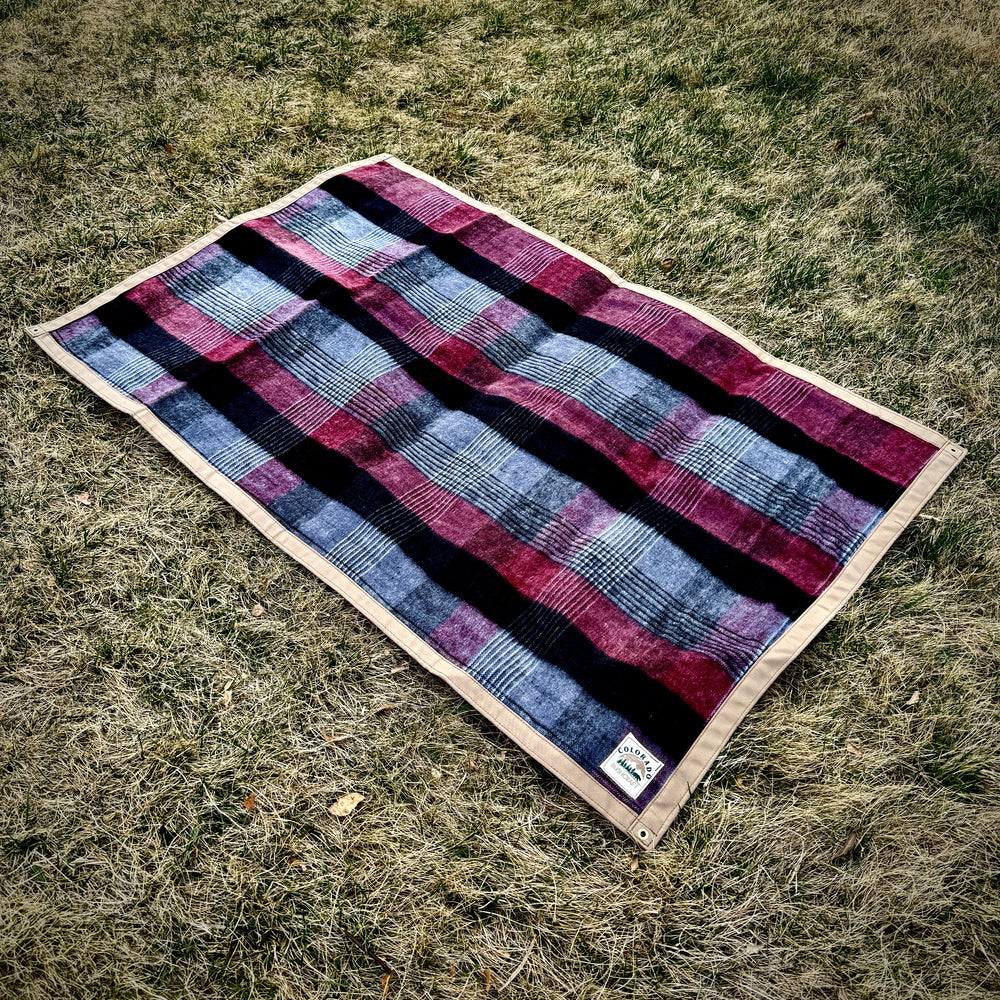 Extra Large Heavyweight Waxed Canvas and Alpaca Wool Lined Bushcraft Ground Cloth