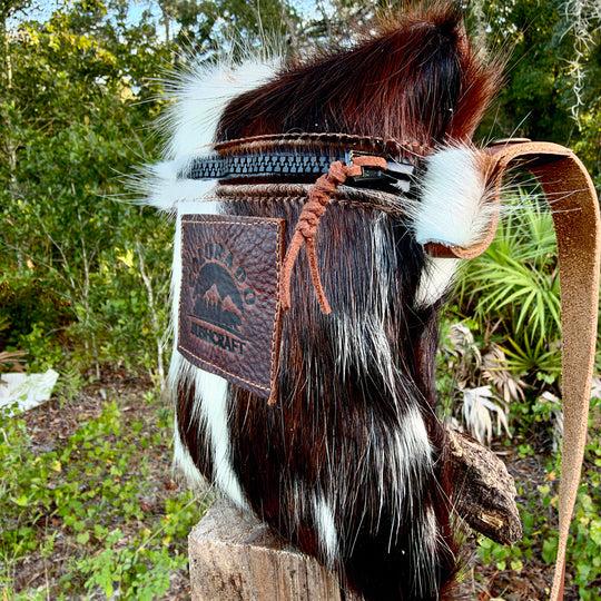 Hair On Cowhide Leather Medium Traditional EDC pouch