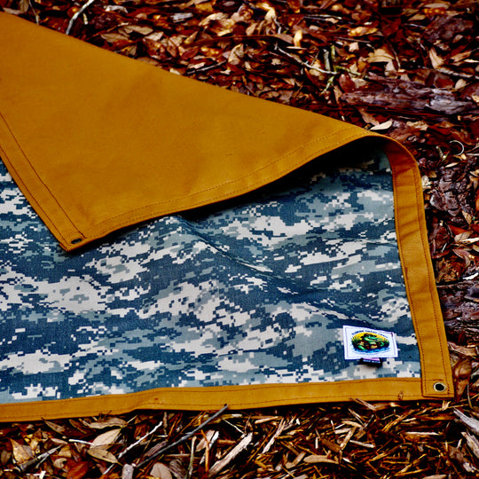 Large Waxed Canvas & Cordura Digital Multicam Lined Groundcloth