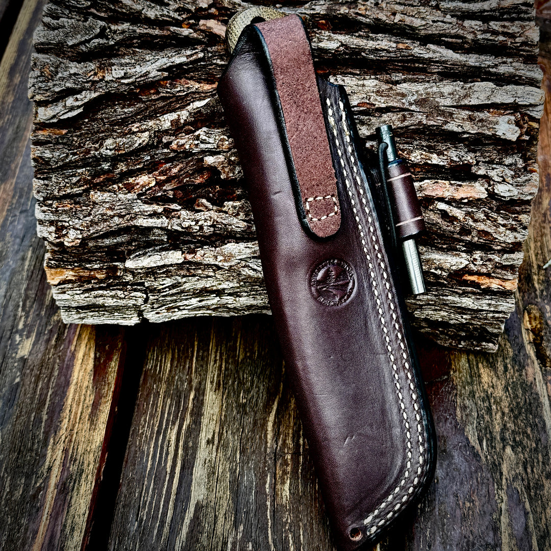 Adventure Sworn Classic (R) Bushcraft Knife: Field Tan Canvas Micarta