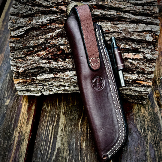 Adventure Sworn Classic (R) Bushcraft Knife: Field Tan Canvas Micarta
