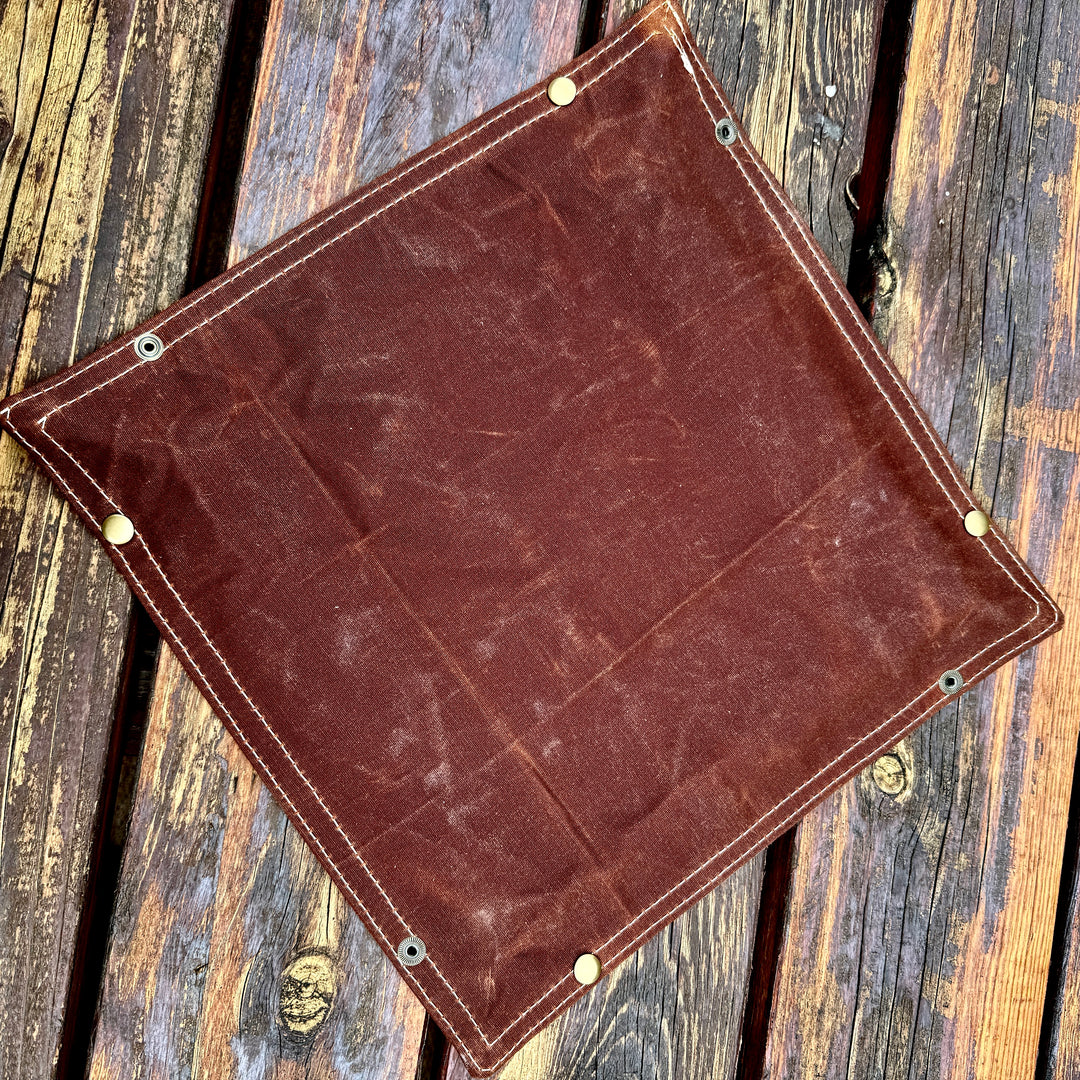 Large Kodiak Leather Lined Lined Waxed Canvas Desk Caddy Organinzer Tray Butler