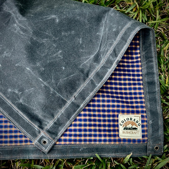 Large Waxed Canvas and 100% Pendleton Wool Lined Bushcraft Ground Cloth