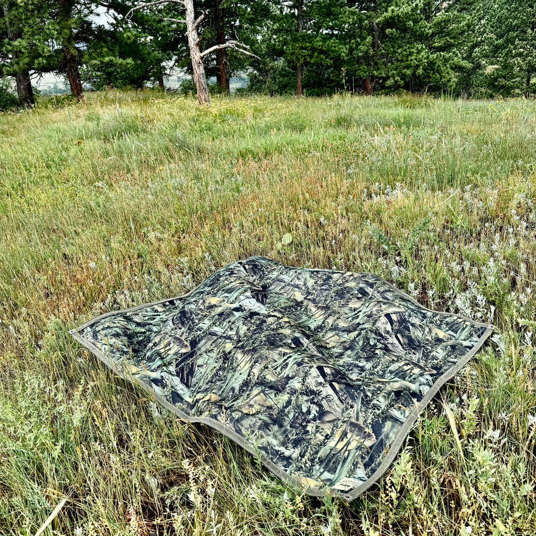 Super Large Waxed Canvas and Cotton Bassoflauge Lined Groundcloth