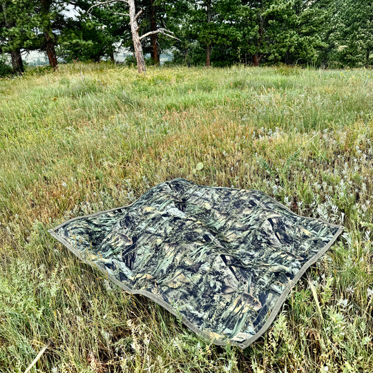 Super Large Waxed Canvas and Cotton Bassoflauge Lined Groundcloth