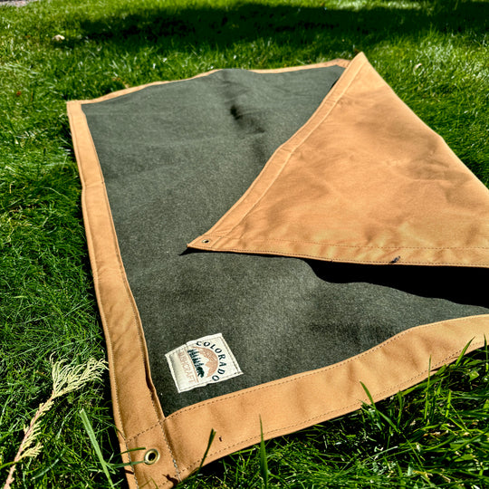 Extra Waxed Canvas and  Wool Lined Bushcraft Ground Cloth