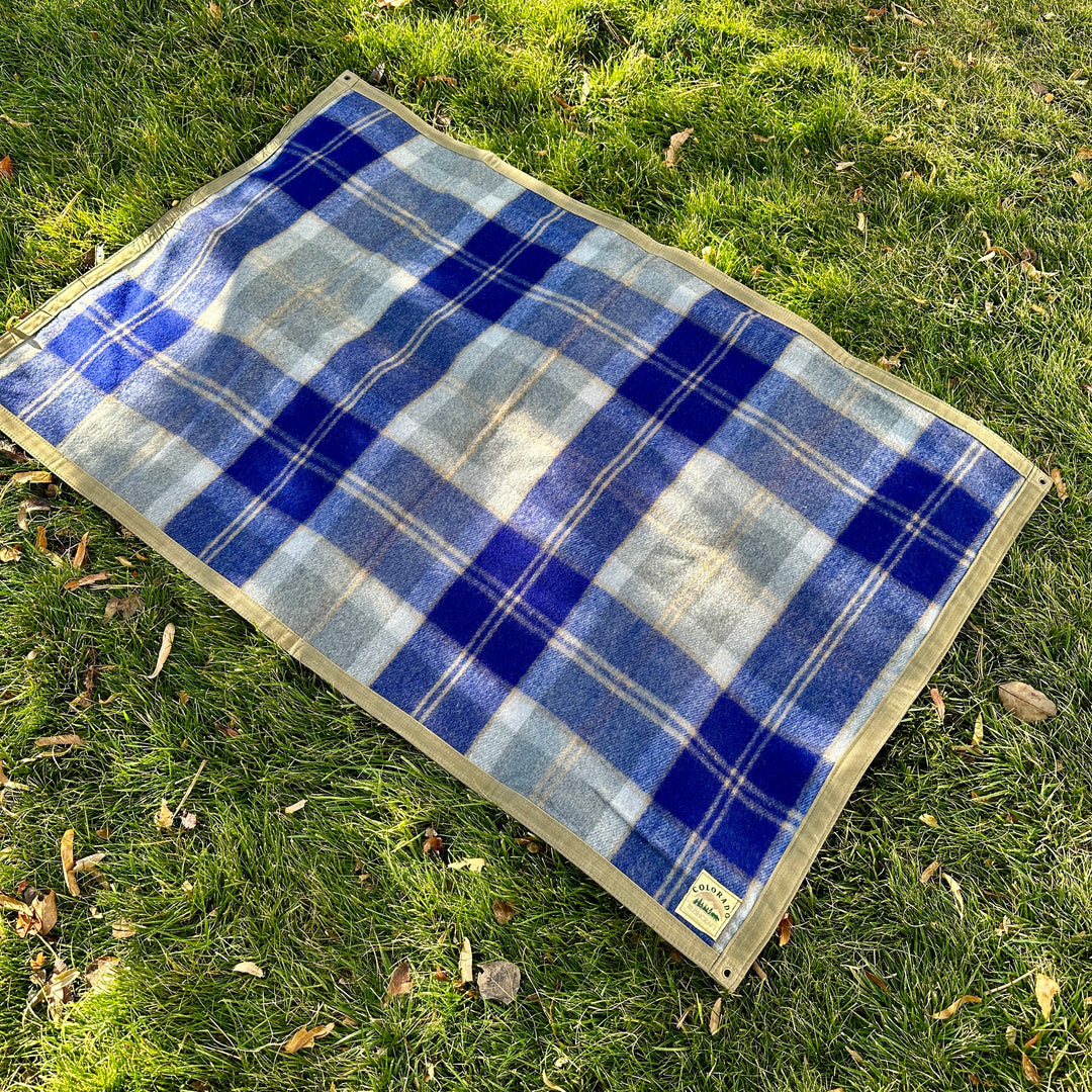 Extra Large Heavyweight Waxed Canvas and Tartan Wool Lined Bushcraft Ground Cloth