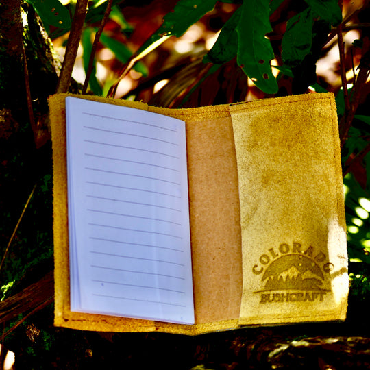 Handmade Bushcraft Field Note Deer Skin Notebook Diary (Includes Notebook)