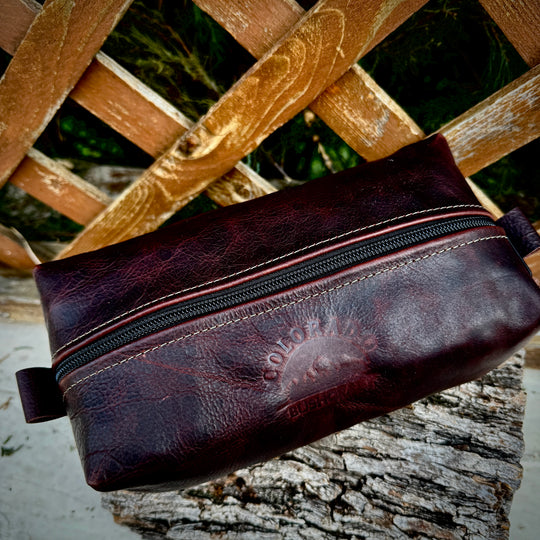 Handmade Premium Leather Small Simple Box Pouch Bushcraft Survival Camping Possibles Dopp Grooming