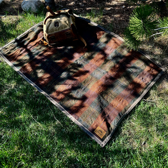 Extra Large Waxed Canvas and 100% Pendleton Wool Lined Bushcraft Ground Cloth