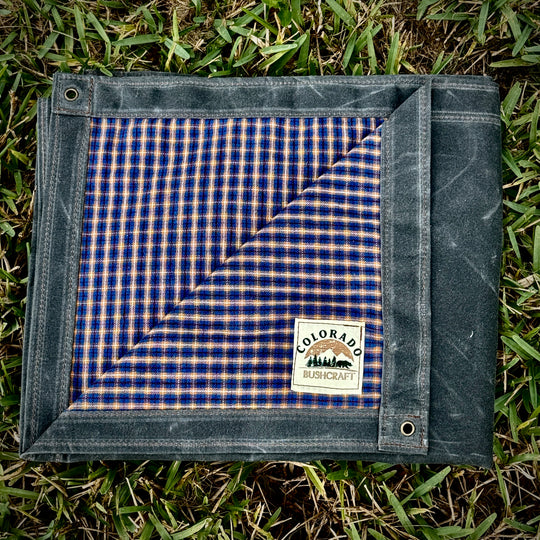 Large Waxed Canvas and 100% Pendleton Wool Lined Bushcraft Ground Cloth