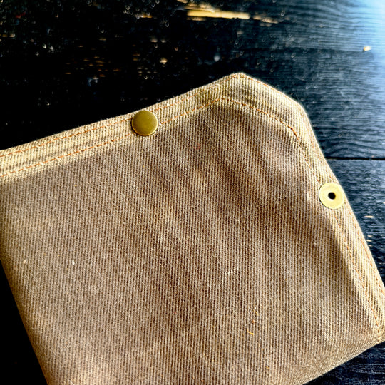 Medium Waxed Canvas and Deer Skin Lined Lined  Desk Caddy Organinzer Tray Butler