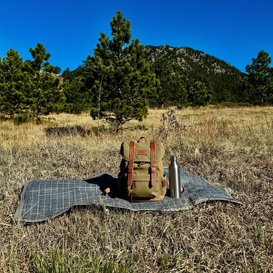 Extra Large Heavyweight Waxed Canvas and 100% Pendleton Wool Lined Bushcraft Ground Cloth