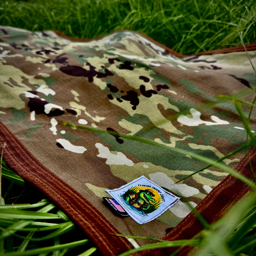 Medium Waxed Canvas & Cordura Woodland Camo Lined Groundcloth