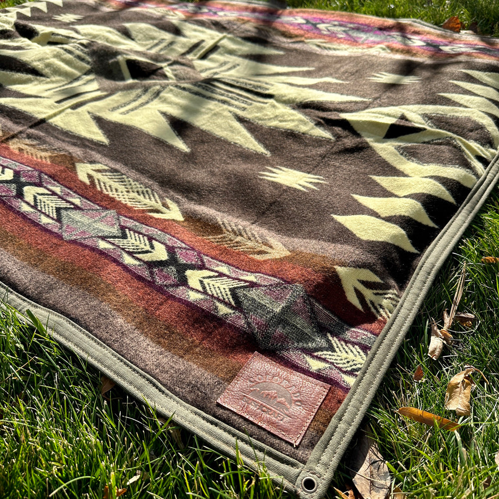 Large Heavyweight Waxed Canvas and Alpaca Wool Lined Bushcraft Ground Cloth