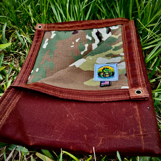 Medium Waxed Canvas & Cordura Woodland Camo Lined Groundcloth