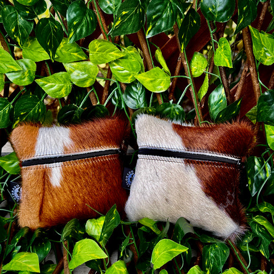 Hair-On Cowhide Small Utility Pouch (Set of two)