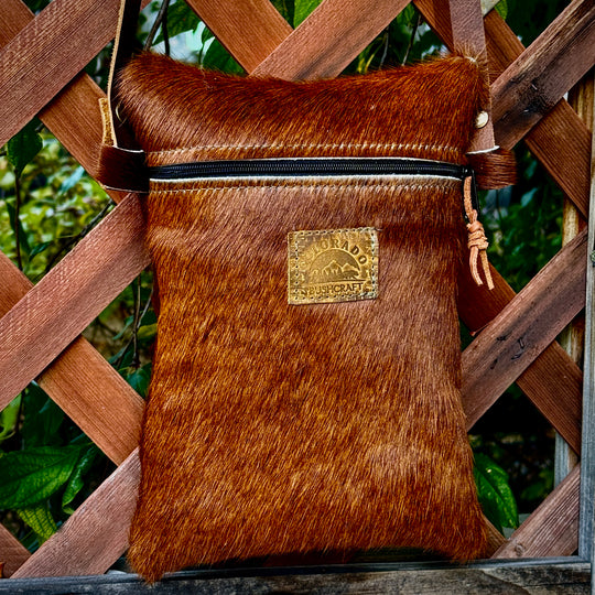 Large Hair-On Cowhide EDC Pouch w/ Strap