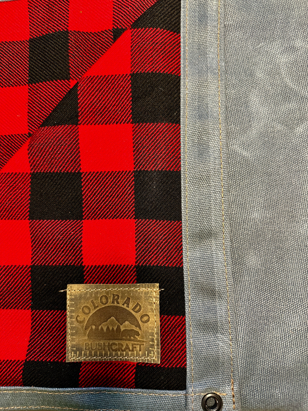 Extra Large Heavy Weight Waxed Canvas and Buffalo Plaid Wool Lined Bushcraft Ground Cloth