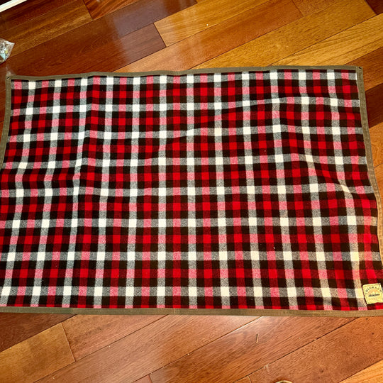Extra Large Waxed Canvas and American Plaid Wool Lined Bushcraft Ground Cloth