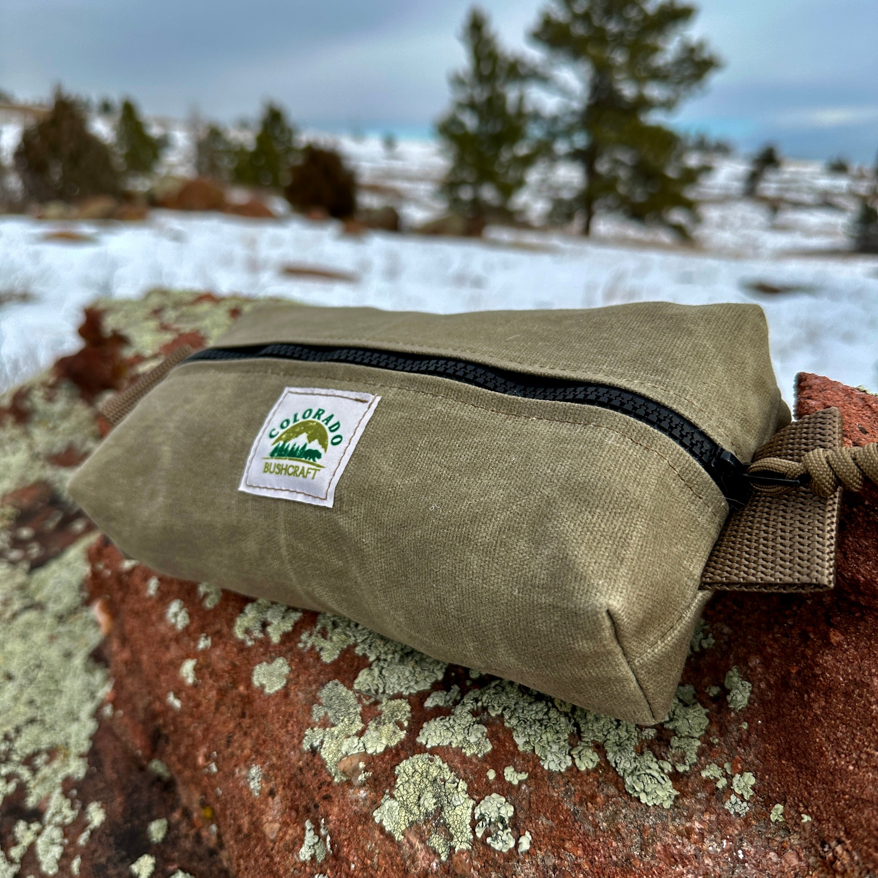 Heavy Duty Waxed Canvas Small Simple Box Pouch Bushcraft Survival