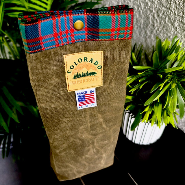 100% Wool Insulated Waxed Canvas Snap Bag
