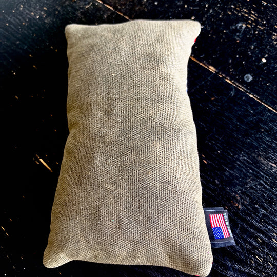 American Flag Leather and Waxed Canvas Zippered Pouch