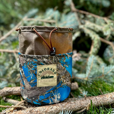 Medium True Timber MC Cobalt and Oak Waxed Canvas Bush Pot Bag