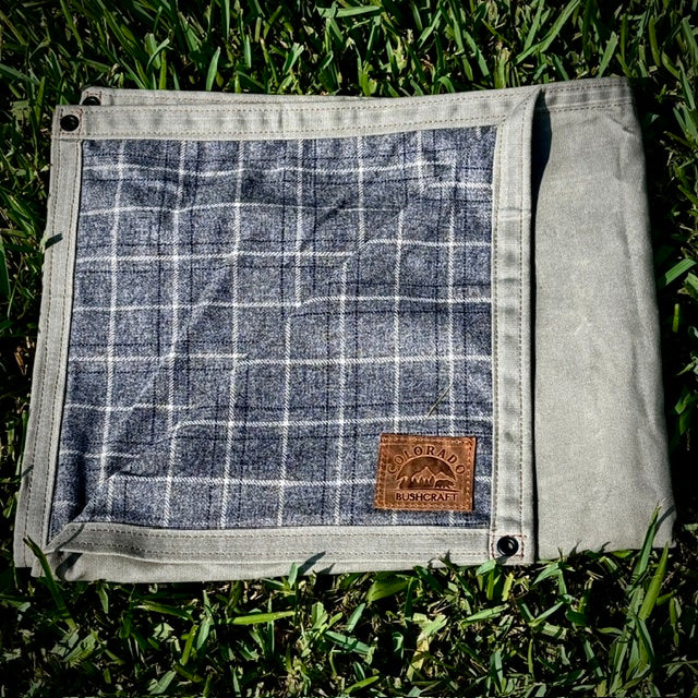 Extra Large Heavyweight Waxed Canvas and 100% Pendleton Wool Lined Bushcraft Ground Cloth