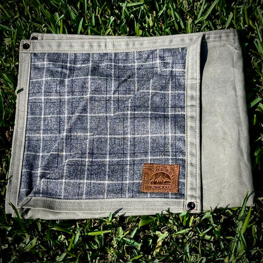 Extra Large Heavyweight Waxed Canvas and 100% Pendleton Wool Lined Bushcraft Ground Cloth