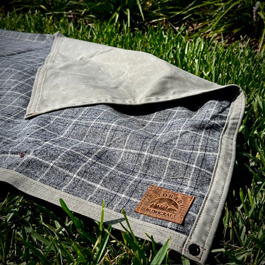 Extra Large Heavyweight Waxed Canvas and 100% Pendleton Wool Lined Bushcraft Ground Cloth