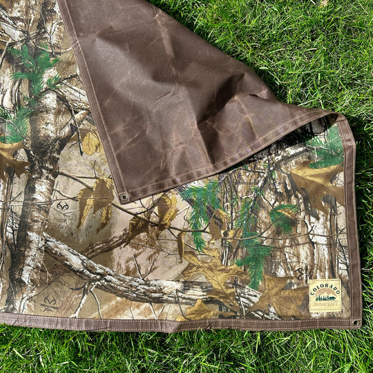 Extra Large Waxed Canvas and Realtree Xtra Lined Bushcraft Ground Cloth