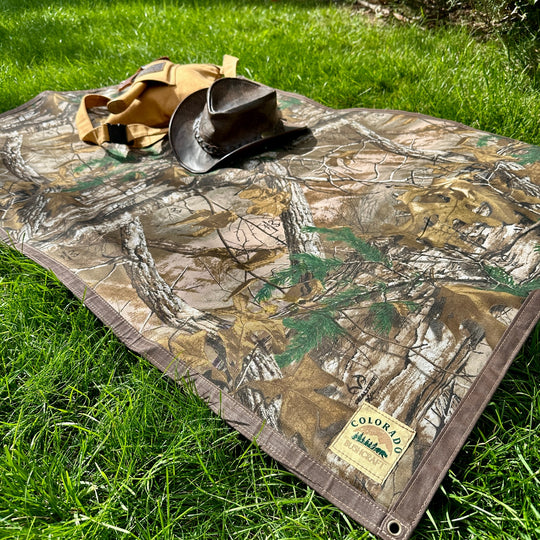 Extra Large Waxed Canvas and Realtree Xtra Lined Bushcraft Ground Cloth