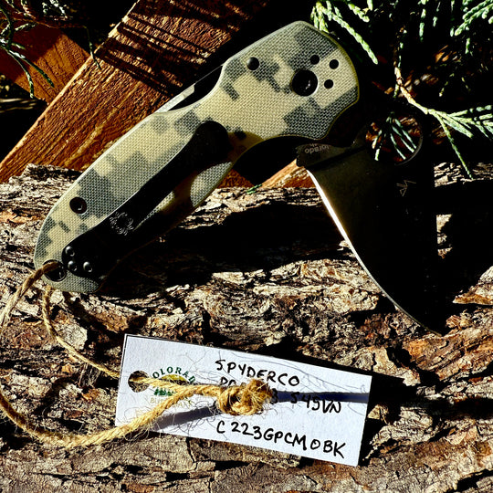 Spyderco Para 3 Camo Signature Folding Utility Pocket Knife with 2.95" Black CPM S45VN Blade and G-10 Handle - Everyday Carry - PlainEdge - C223GPCMOBK