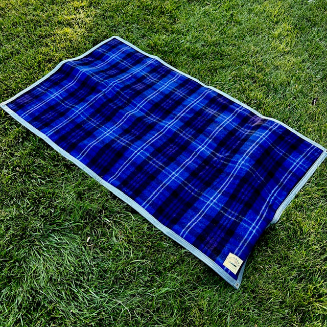 Extra Large Heavy Weight Waxed Canvas and Tartan Wool Lined Bushcraft Ground Cloth