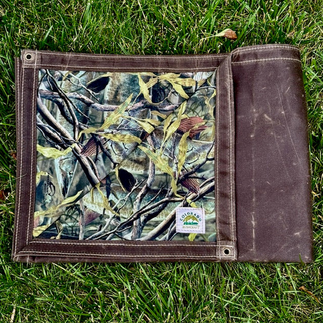 Extra Large Waxed Canvas and 600D Cordura Fishoflauge Lined Bushcraft Ground Cloth