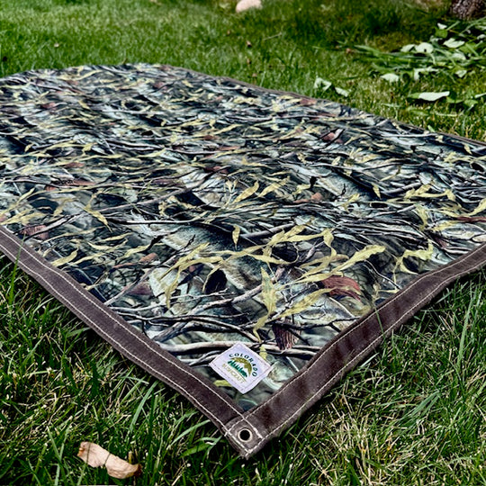 Extra Large Waxed Canvas and 600D Cordura Fishoflauge Lined Bushcraft Ground Cloth