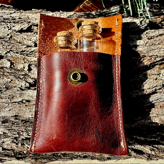 Small Leather Spice Pouch (w/ Bottles)