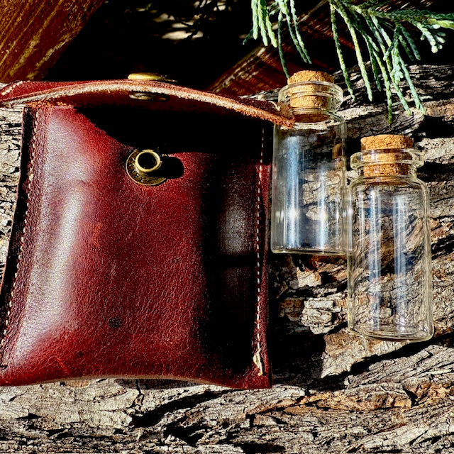 Small Leather Spice Pouch (w/ Bottles)