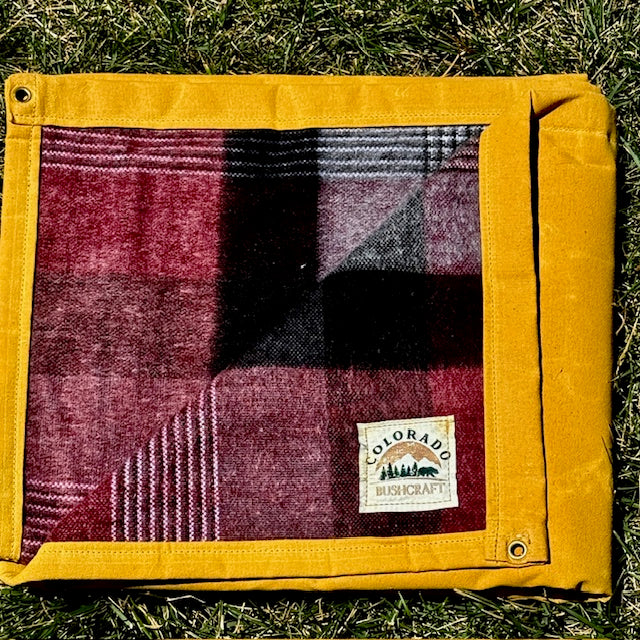 Extra Large Heavy Duty Waxed Canvas and Alpaca Wool Lined Bushcraft Ground Cloth