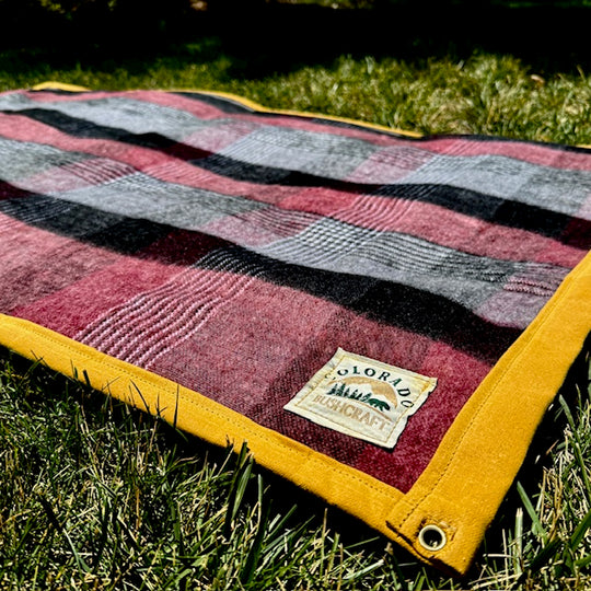 Extra Large Heavy Duty Waxed Canvas and Alpaca Wool Lined Bushcraft Ground Cloth
