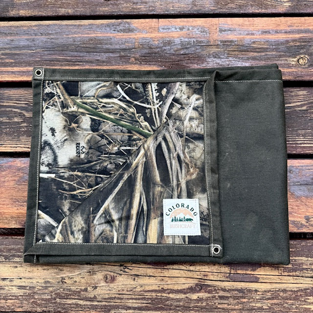 Extra Large Waxed Canvas and Realtree Max-7 Lined Bushcraft Ground Cloth