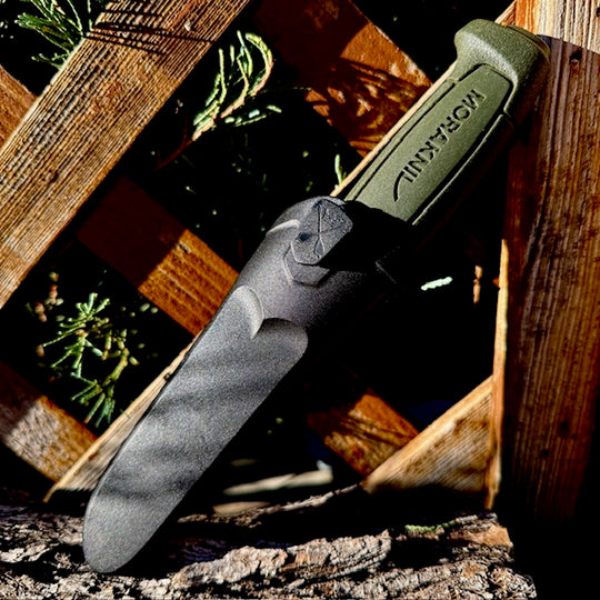 Morakniv Craftline Basic 511 High Carbon Steel Fixed Blade Utility Knife and Combi-Sheath, 3.6-Inch Blade