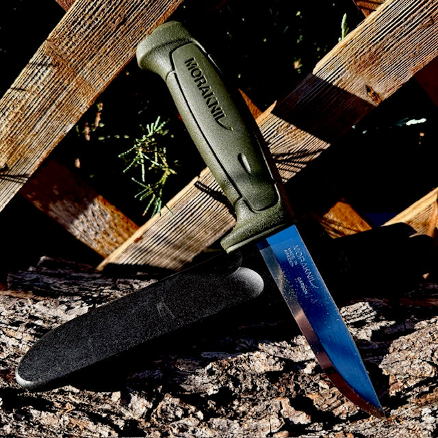 Morakniv Craftline Basic 511 High Carbon Steel Fixed Blade Utility Knife and Combi-Sheath, 3.6-Inch Blade