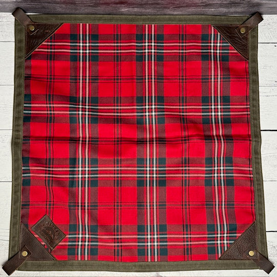 Small Waxed Canvas and 100% Tartan Wool Lined Bushcraft Groundcloth
