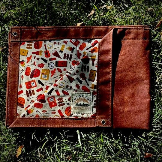 Large Camping Tools Lined Waxed Canvas Groundcloth