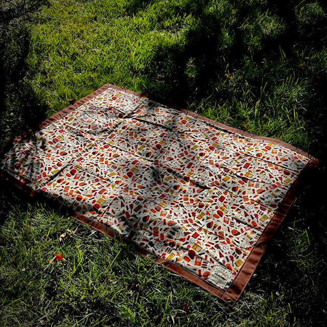Large Camping Tools Lined Waxed Canvas Groundcloth