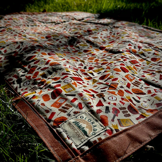 Large Camping Tools Lined Waxed Canvas Groundcloth