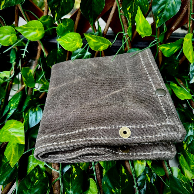 Large Waxed Canvas and Kodiak Leather Lined Lined  Desk Caddy Organinzer Tray Butler
