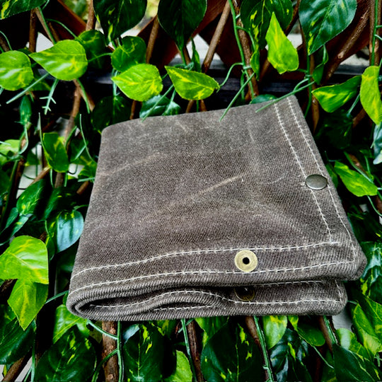 Large Waxed Canvas and Kodiak Leather Lined Lined  Desk Caddy Organinzer Tray Butler